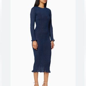 Never Fully Dressed Fleck Shirred Sheer Midi Dress 14